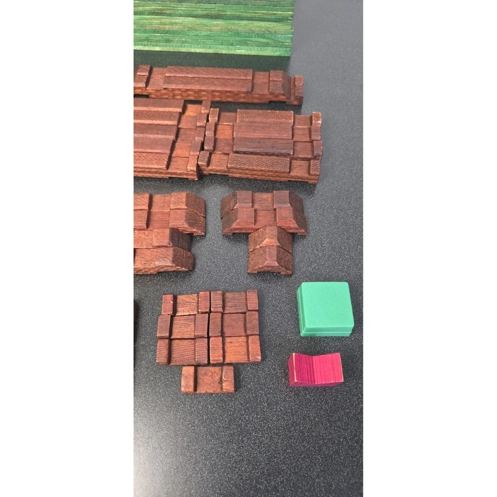 Vintage Halsam Original Hewn Square American Logs Set No.815 109 Pieces W/ Guide